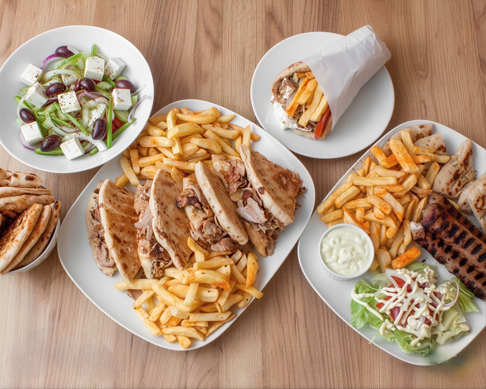 Kanisos pita platter background